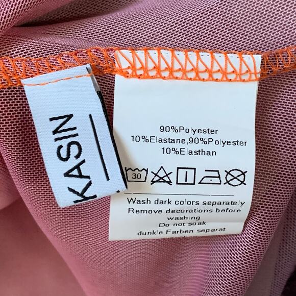 Kate Kasin Orange and Purple Ombre Sheer Mesh Long Sleeve Shirt Rave Swim Cover - Picture 9 of 16